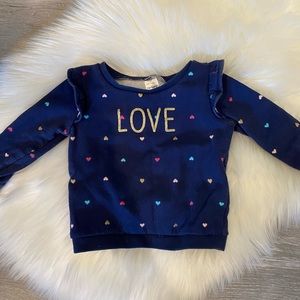 Carters love heart sweatshirt.